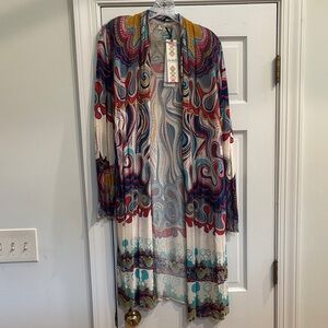 Colorful Ivko Patterned Long Cardigan
